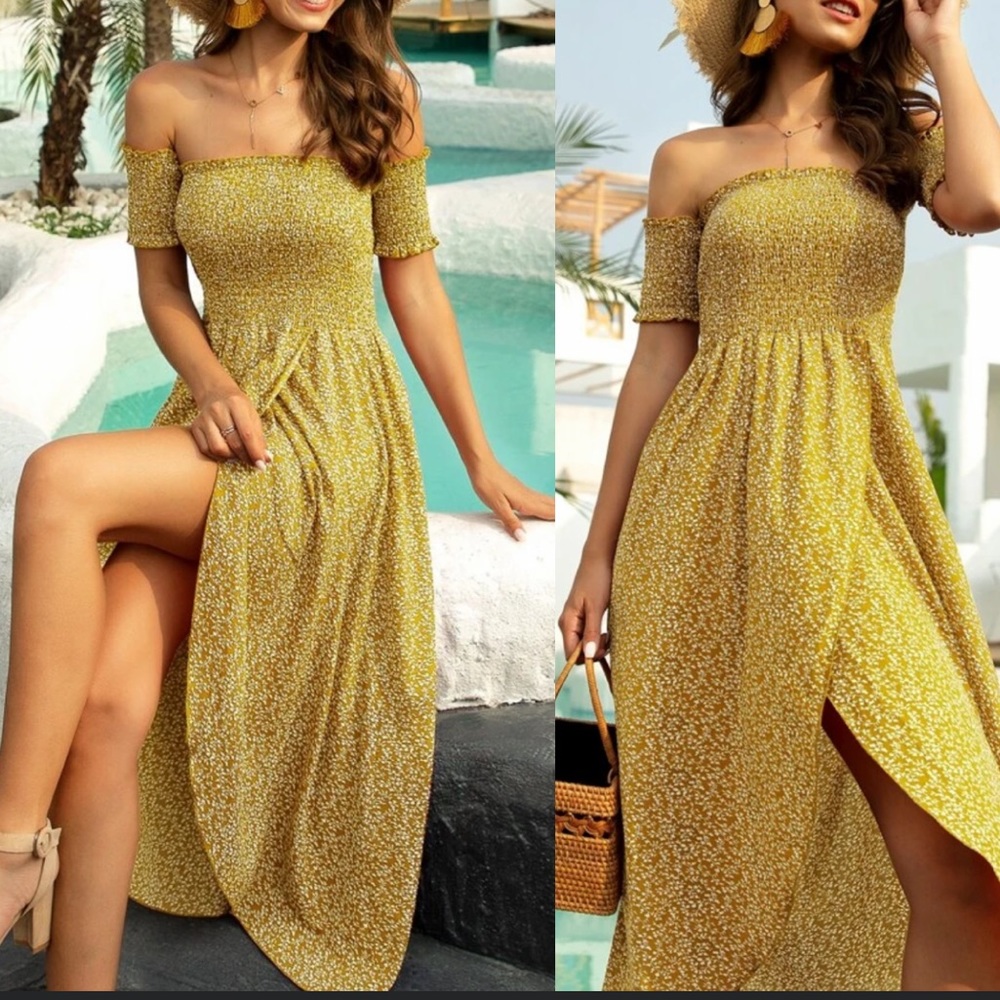 Boho floral wrap A line maxi dress - Picture 4 of 8